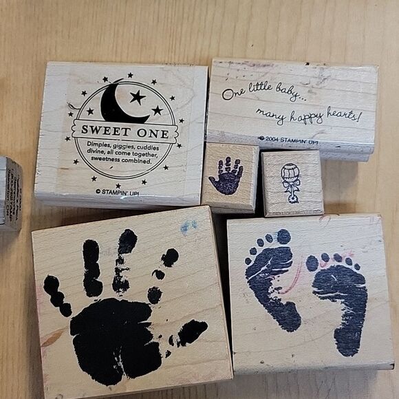 - Stampin Up lot of 9 Baby stamps and ink pad (set I) - Picture 4 of 6